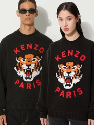 Kenzo sweter wełniany Rws Lucky Tiger Jumper kolor czarny ciepły FE68PU4773LH.99J