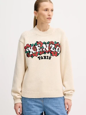 Kenzo sweter wełniany x Verdy damski kolor beżowy ciepły FF52PU4913CX.02