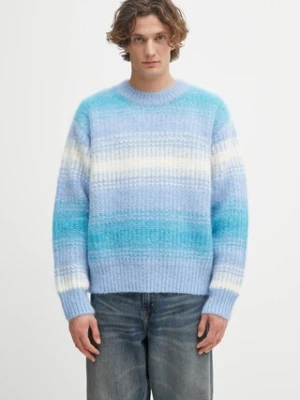 Kenzo sweter z dodatkiem wełny Speed Stripe Jumper męski kolor niebieski ciepły FF65PU7653CG