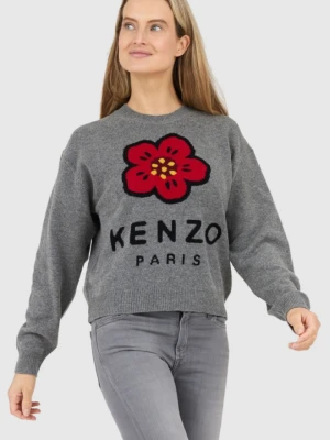KENZO Szary sweter damski boke flower, Rozmiar M