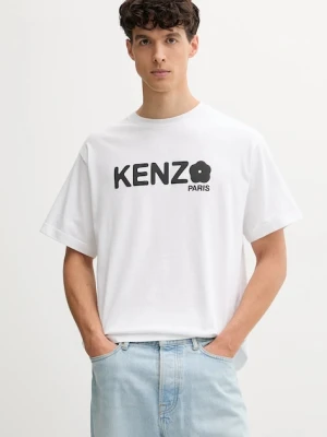 Kenzo t-shirt bawełniany Boke Flower 2.0 męski kolor biały z nadrukiem FF55TS4914SG.01