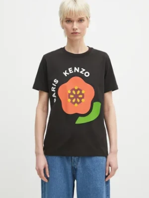 Kenzo t-shirt bawełniany damski kolor czarny FF52TS1684SO.99J