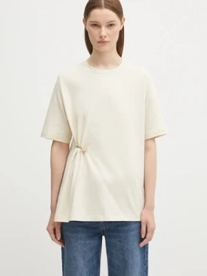 Kenzo t-shirt bawełniany Gots Drap Detail Loose damski kolor beżowy FF62TS3514SG