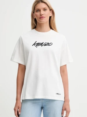 Kenzo t-shirt bawełniany Kenzo x Futura damski kolor biały FF62TS5544SG
