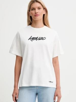 Kenzo t-shirt bawełniany Kenzo x Futura damski kolor biały FF62TS5544SG