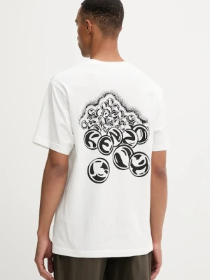 Kenzo t-shirt bawełniany męski kolor beżowy z nadrukiem FF65TS2624SG