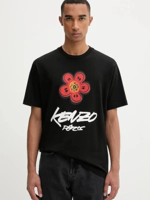 Kenzo t-shirt bawełniany męski kolor czarny z nadrukiem FF65TS2654SG