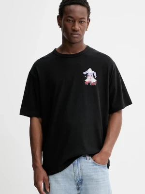 Kenzo t-shirt bawełniany męski kolor czarny z nadrukiem FG55TS4014SK