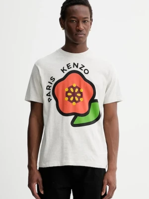 Kenzo t-shirt bawełniany męski kolor szary z nadrukiem FF55TS5304SG.93
