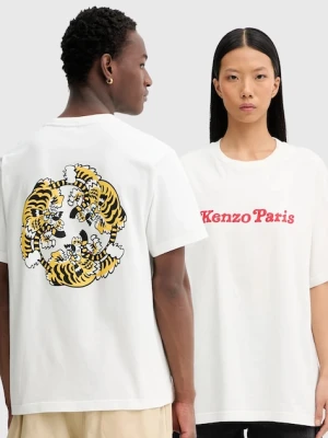 Kenzo t-shirt bawełniany x Verdy kolor biały z nadrukiem FF58TS4814SG.02