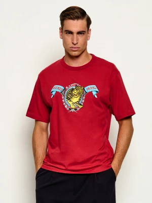 Kenzo T-shirt Jumping Tiger | Loose fit czerwony
