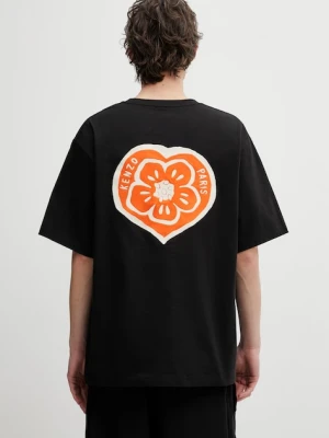 Kenzo t-shirt męski bawełniany GOTS KENZO BOKE HEART OVERSIZE czarny