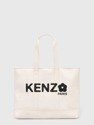 Kenzo torebka bawełniana Utility Large Tote Bag kolor beżowy FE68SA911F36.03