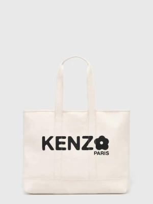 Kenzo torebka bawełniana Utility Large Tote Bag kolor beżowy FE68SA911F36.03