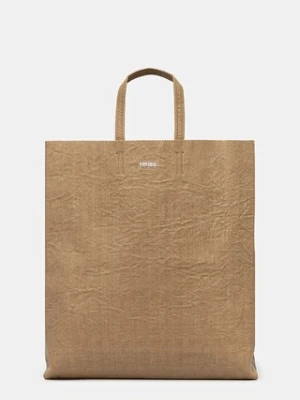 Kenzo torebka skórzana Large Tote Bag kolor beżowy FF62SA121L06