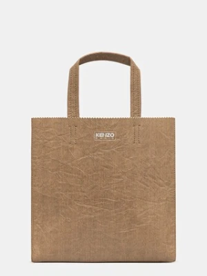 Kenzo torebka skórzana Small Tote Bag kolor beżowy FF62SA110L06