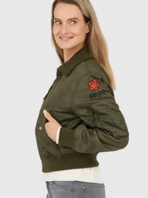 KENZO Zielona kurtka bomberka damska boke flower, Rozmiar XS