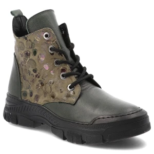 Khaki Botki Artiker Wygodne Obuwie Damskie