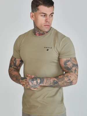 SikSilk Męska Khaki Muscle Fit Koszulka