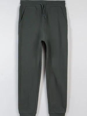 Khaki spodnie dresowe gładkie Reporter
