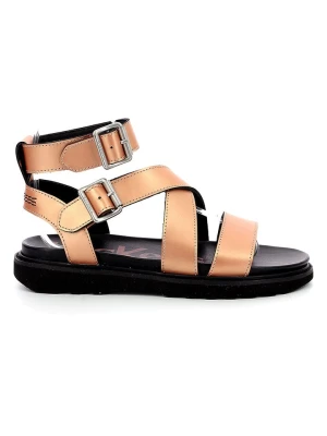 Kickers Skórzane sandały "Neosunny" w kolorze złoto-czarnym rozmiar: 37