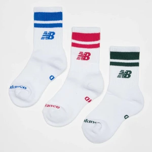 Kids Everyday Stripe Midcalf Socks (3 Pack), markiNew Balance, Skarpety, w kolorze biały, rozmiar: