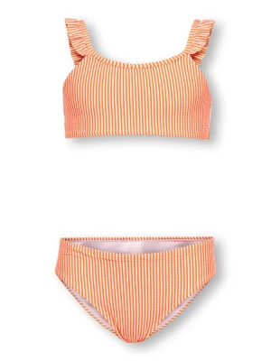 KIDS ONLY Bikini "Sunny" w kolorze pomarańczowo-białym rozmiar: 146 / 152