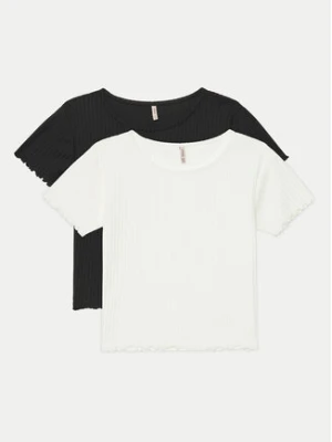 Kids ONLY Komplet t-shirtów Nella 15350065 Czarny Slim Fit