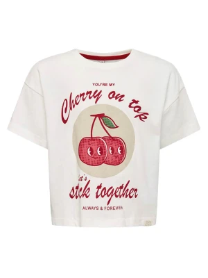 KIDS ONLY Koszulka "Charlotte" w kolorze biało-czerwonym rozmiar: 122/128