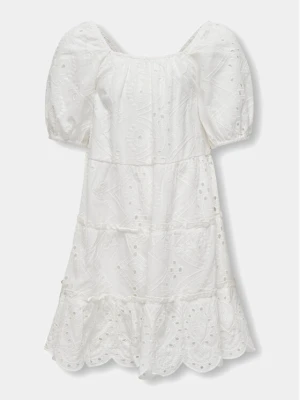 Kids ONLY Sukienka letnia Cleo 15320402 Biały Regular Fit