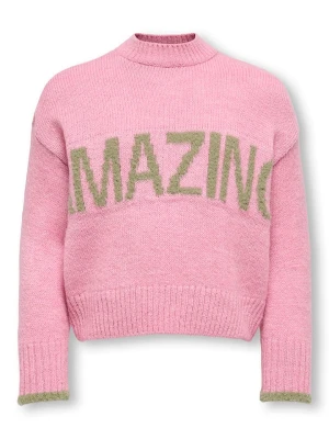 KIDS ONLY Sweter "Amour" w kolorze beżowo-jasnoróżowym rozmiar: 98