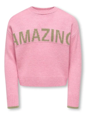 KIDS ONLY Sweter "Amour" w kolorze beżowo-jasnoróżowym rozmiar: 146/152