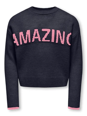 KIDS ONLY Sweter "Amour" w kolorze granatowo-jasnoróżowym rozmiar: 158/164