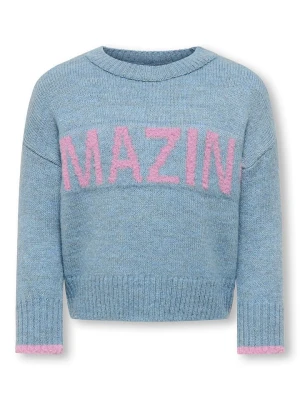 KIDS ONLY Sweter "Amour" w kolorze jasnoróżowo-błękitnym rozmiar: 110