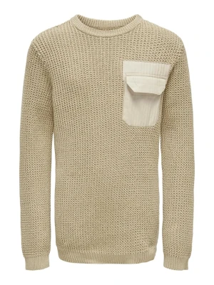 KIDS ONLY Sweter "Bob" w kolorze beżowym rozmiar: 122 / 128