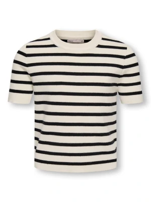 KIDS ONLY Sweter "Fie" w kolorze beżowo-czarnym rozmiar: 158/164