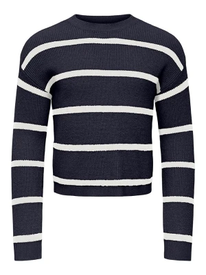 KIDS ONLY Sweter "Franca Life" w kolorze granatowo-białym rozmiar: 122