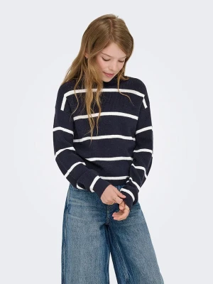 KIDS ONLY Sweter "Franca" w kolorze granatowo-białym rozmiar: 122/128