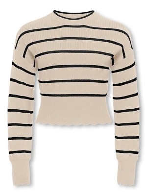 KIDS ONLY Sweter "Ibi" w kolorze beżowo-czarnym rozmiar: 158/164
