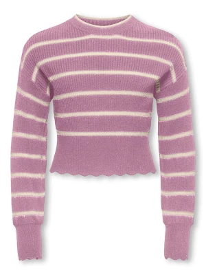 KIDS ONLY Sweter "Ibi" w kolorze fioletowo-beżowym rozmiar: 146/152