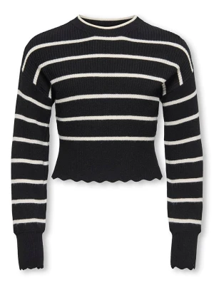 KIDS ONLY Sweter "Ibi" w kolorze kremowo-czarnym rozmiar: 122/128