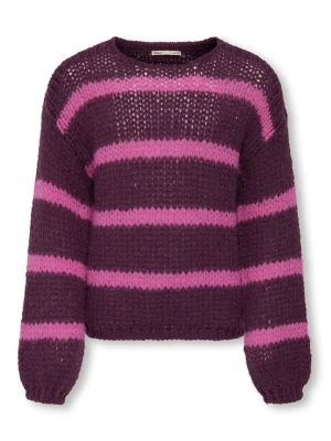 KIDS ONLY Sweter "Nordic" w kolorze fioletowo-jasnoróżowym rozmiar: 134/140