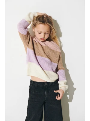 KIDS ONLY Sweter "Sandy" w kolorze jasnoróżowo-jasnobrązowo-fioletowym rozmiar: 134/140