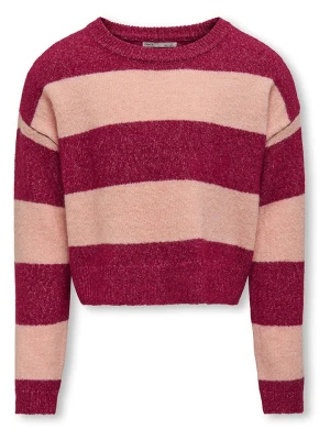 KIDS ONLY Sweter "Talio" w kolorze beżowo-czerwonym rozmiar: 158/164