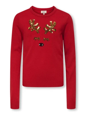 KIDS ONLY Sweter "Xmas" w kolorze czerwonym rozmiar: 122/128