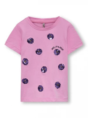 Kids ONLY T-Shirt 15286502 Różowy Regular Fit