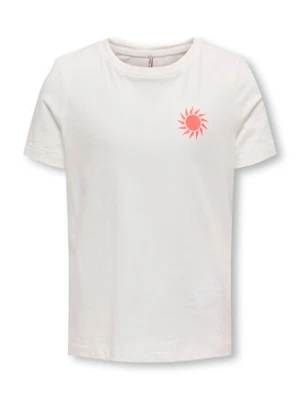 Kids ONLY T-Shirt Happy Life 15340140 Biały Regular Fit
