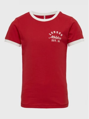 Kids ONLY T-Shirt Karen 15271471 Czerwony Slim Fit