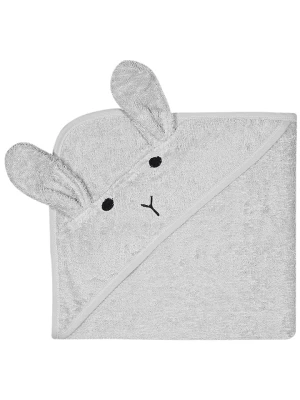 Kindsgut Ręcznik "Rabbit" w kolorze szarym z kapturem - 76 x 76 cm rozmiar: onesize