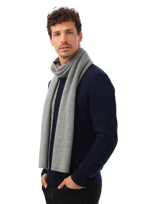 KKS Studios Kaszmirowy szal w kolorze szarym - 195 x 34 cm rozmiar: onesize